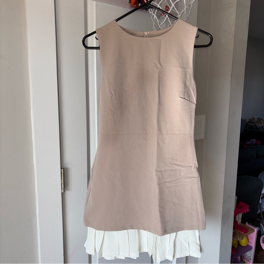 NEW Sleeveless Mini Dress Pleated Hem A-Line Party Cocktail Dress Size S - Picture 2 of 9